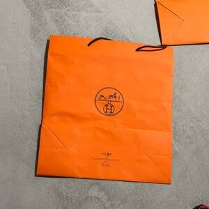 Hermes orange  paper shopping bag